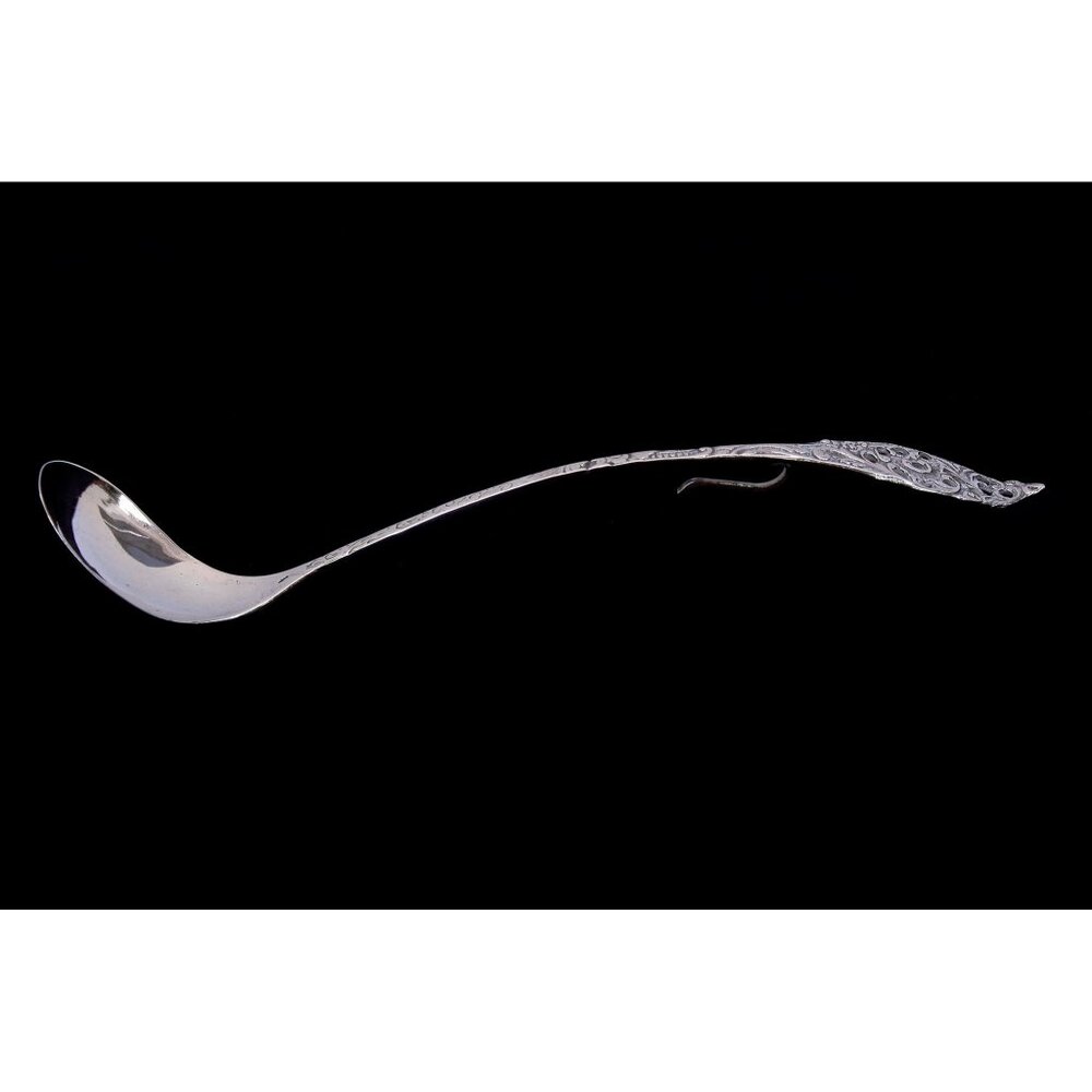 Antique Dutch silver cream ladle, vintage sterling silver jam spoon